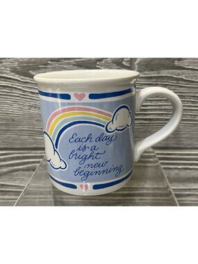 Vintage Pastel Rainbow Coffee Mug Cup New Beginning Designer Collection 3.5”